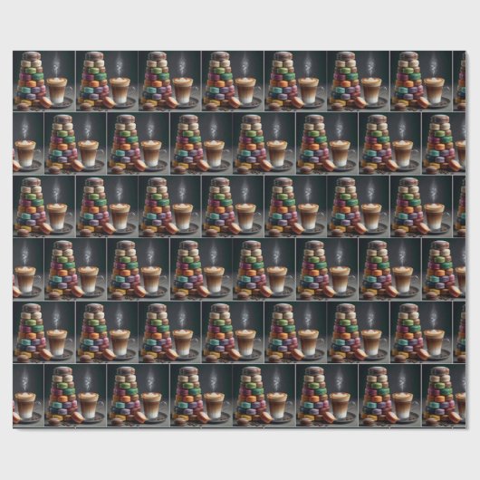 Macaron Stack met Latte Cadeaupapier (Vlak)