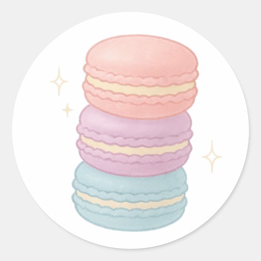 Macaron stack ronde sticker (Voorkant)