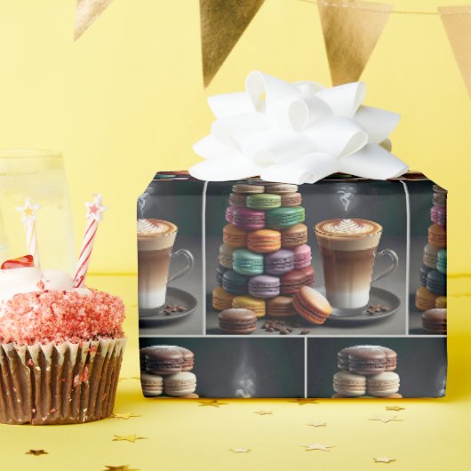 Macaron stapel met latte cadeaupapier (Verjaardagsfeest)