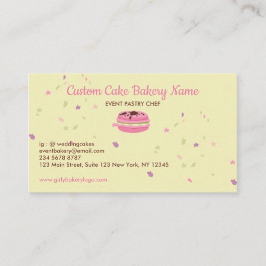 Macaron Stars Elegant Visitekaartje (Achterkant)