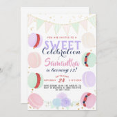 Macaron Sweet Celebration Birthday Kaart (Voorkant / Achterkant)
