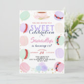 Macaron Sweet Celebration Birthday Kaart (Staand voorkant)