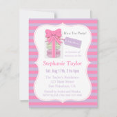 Macaron Tea Party Baby shower, Roze en Paars Kaart (Voorkant)