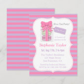 Macaron Tea Party Baby shower, Roze en Paars Kaart (Voorkant / Achterkant)