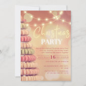 Macaron Tree Neon Lichtroze Kerstfeest Kaart (Voorkant)