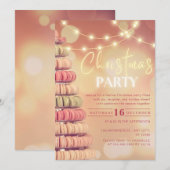 Macaron Tree Neon Lichtroze Kerstfeest Kaart (Voorkant / Achterkant)