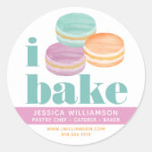 Macaron Turquoise Paarse Oranje banketbakker Ronde Sticker (Voorkant)