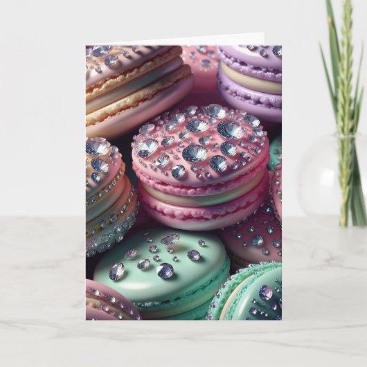  Macaron Verjaardag Bling Kaart (Voorkant)