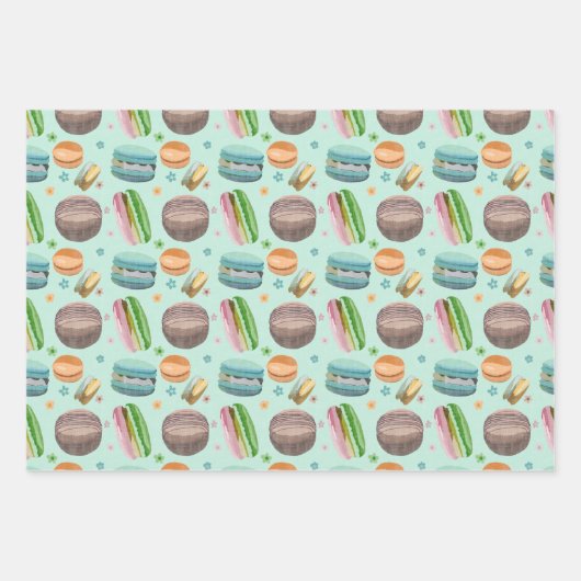 Macaron Wrapping Papierblad instellen Inpakpapier Vel (Voorkant)
