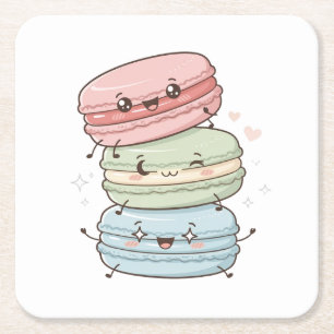 Macaron Zoetigheden Kawaii Onderzetters