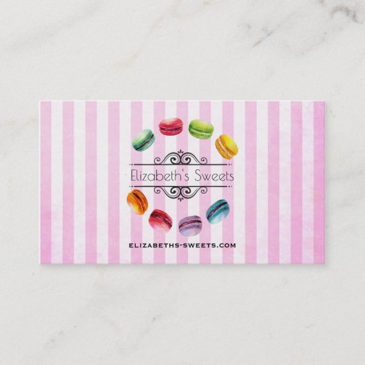 Macaronen in een cirkel | Frans banketbakkerswerk Visitekaartje (Voorkant)