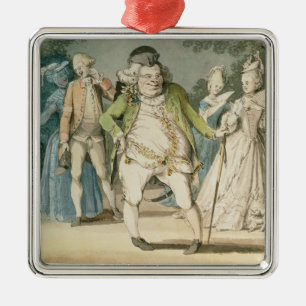 Macaroni, 1774 (m/vC op papier) Metalen Ornament