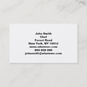 Macaroni Cheese Chef Visitekaartje (Achterkant)