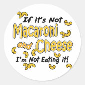 Macaroni en Cheese Ronde Sticker (Voorkant)