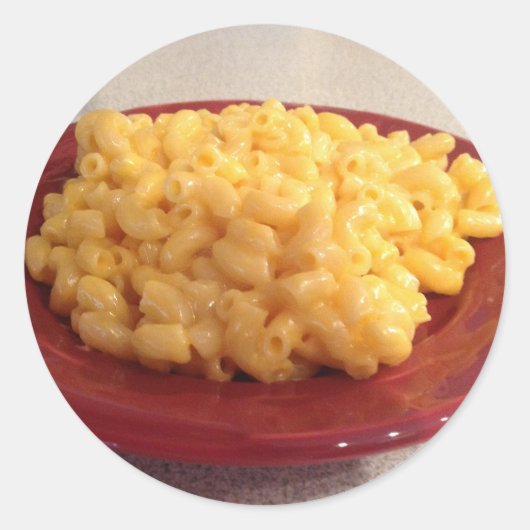 Macaroni en Cheese Ronde Sticker (Voorkant)