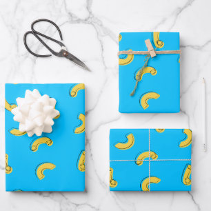 Macaroni en kaas illustratie inpakpapier vel