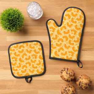 Macaroni en Kaas Patroon Ovenwant & Pannenlap Set