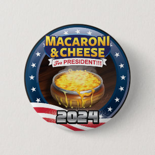 MACARONI & KAAS Voor PRESIDENT! Campagne 2024 Ronde Button 5,7 Cm