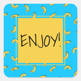 Macaroni met kaas vierkante sticker