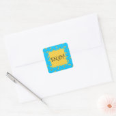 Macaroni met kaas vierkante sticker (Envelop)