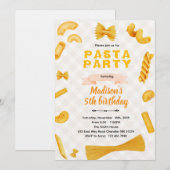 Macaroni Pasta Themed Birthday Invitation Kaart (Voorkant / Achterkant)