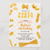 Macaroni Pasta Themed Birthday Invitation Kaart (Voorkant)