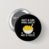 Macaronie & Kaas Grappig Meisje Dat Van Mac &a Ronde Button 5,7 Cm (Voorkant /achterkant)