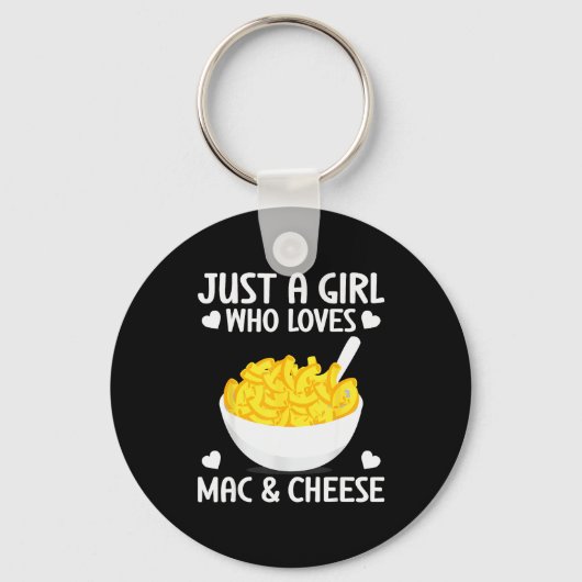 Macaronie & Kaas Grappig Meisje Dat Van Mac & Kaas Sleutelhanger (Voorkant)