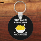 Macaronie & Kaas Grappig Meisje Dat Van Mac & Kaas Sleutelhanger (Voorkant)