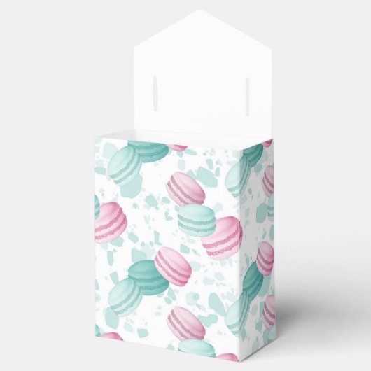 Macaronkoekjessnoepjes betegeld bedankdoosjes (Geopend)