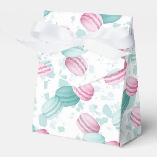 Macaronkoekjessnoepjes betegeld bedankdoosjes (Voorkant Zijde)