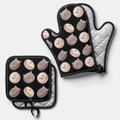 Macaronpatroon Ovenwant & Pannenlap Set (Voorkant / Achterkant)