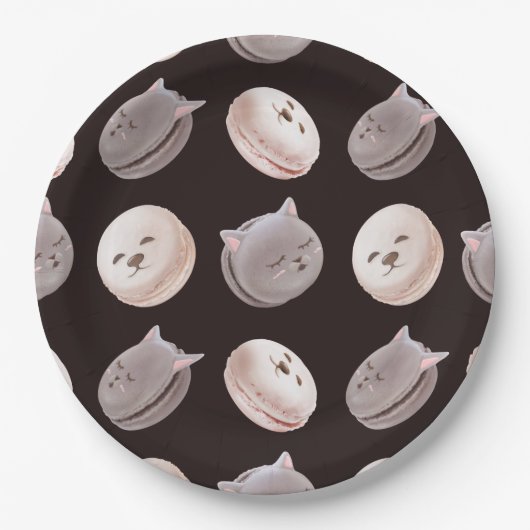 Macaronpatroon Papieren Bordje (Voorkant)