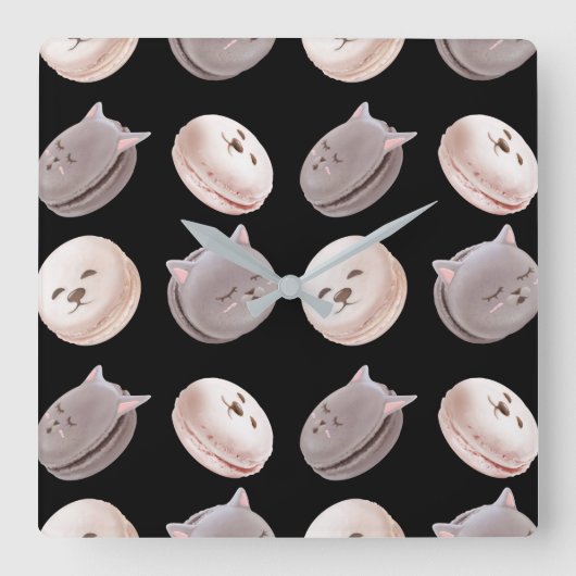 Macaronpatroon Vierkante Klok (Voorkant)