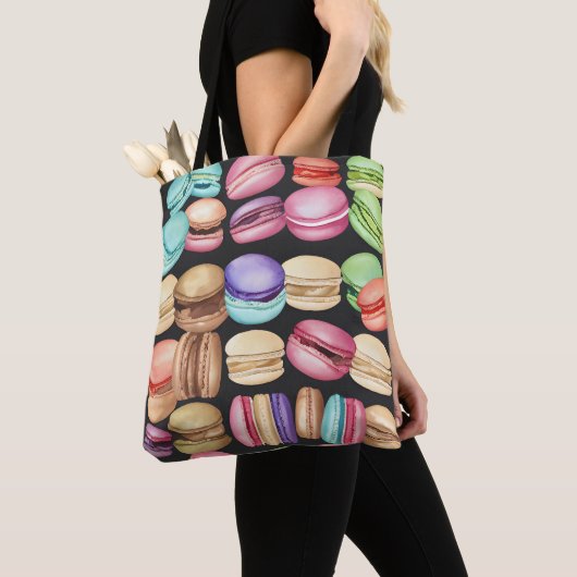 Macaronpatroonpatroon voor de Waterverf van Trendy Tote Bag (Dichtbij)