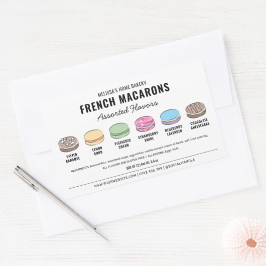 Macarons Assorted Flavours Label met aangepaste kl (Envelop)