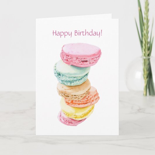 Macarons Birthday Card Kaart (Voorkant)