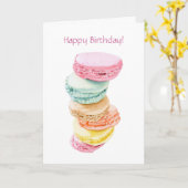 Macarons Birthday Card Kaart (Gele Bloem)