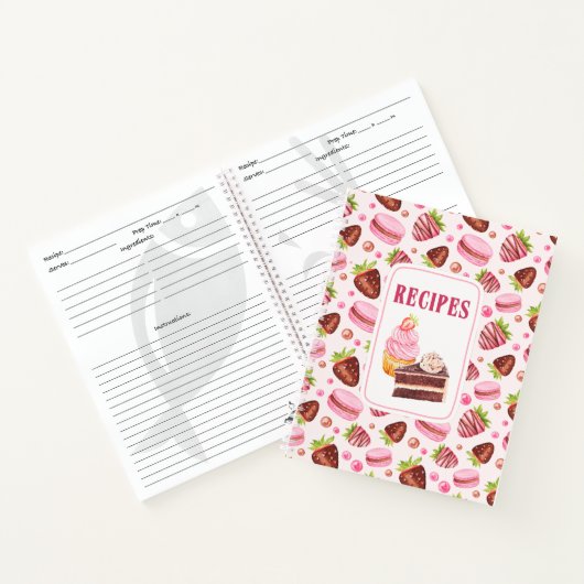 Macarons Cake Cupcake Dessert Recepten Notitieboek (Binnen)