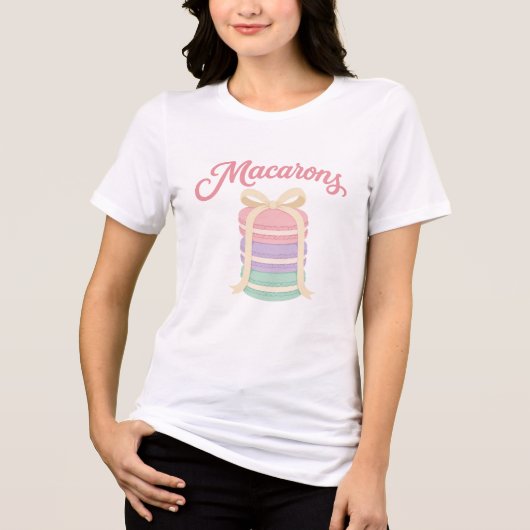 Macarons - Coquette Pastel Dessertontwerp Tri-Blend Shirt (Voorkant)