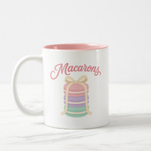 Macarons - Coquette Pastel Dessertontwerp Tweekleurige Koffiemok