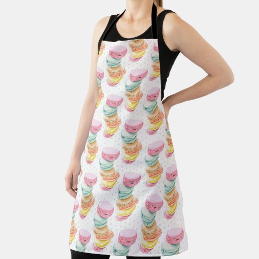 Macarons Dots All-Over Print Apron Schort (Insitu)