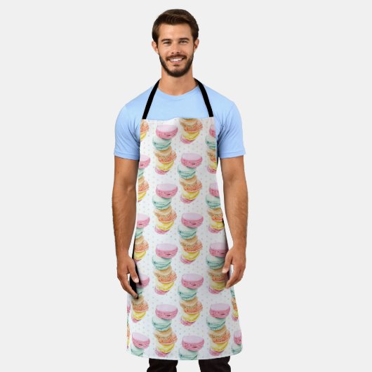 Macarons Dots All-Over Print Apron Schort (Gedragen)