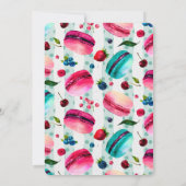 Macarons en een decoratief Lijst verjaardagsthee Kaart (Achterkant)