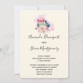 Macarons en Flowers Waterverf Wedding Kaart (Voorkant)