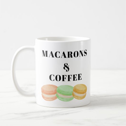 Macarons en koffie-Gezegde Koffiemok (Links)