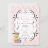 Macarons en Roze Polka Dots Bruidsthee Kaart (Voorkant)