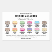 Macarons Flavor Menu Label Aangepaste kleuren (Voorkant)