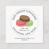 Macarons Food Restaurant Bakkerij Patisserie Vierkante Visitekaartje (Voorkant)