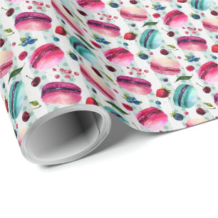 Macarons Frans deeg met bessen en pooldijen Cadeaupapier